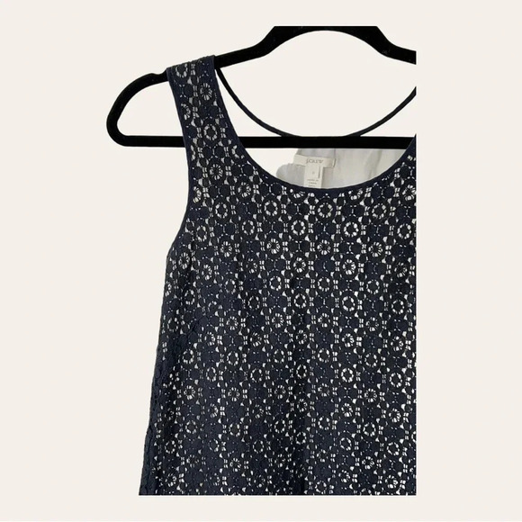 0709. J.CREW SLEEVELESS BLOUSE‎ FULL LACE WITH LINER BLACK/NUDE SIZE 0 - Picture 6 of 9